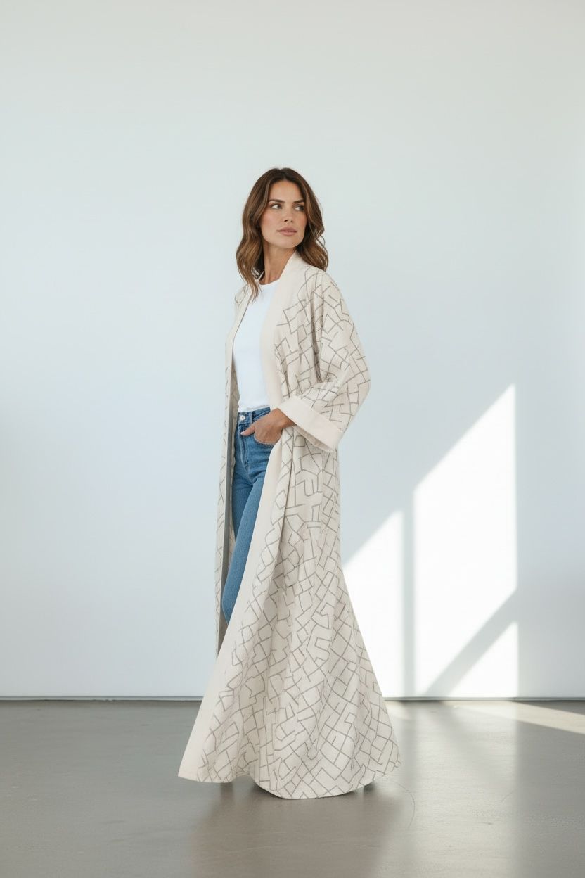 The Linear Muse Maxi Kimono – Sand & Stone (Pre-order)