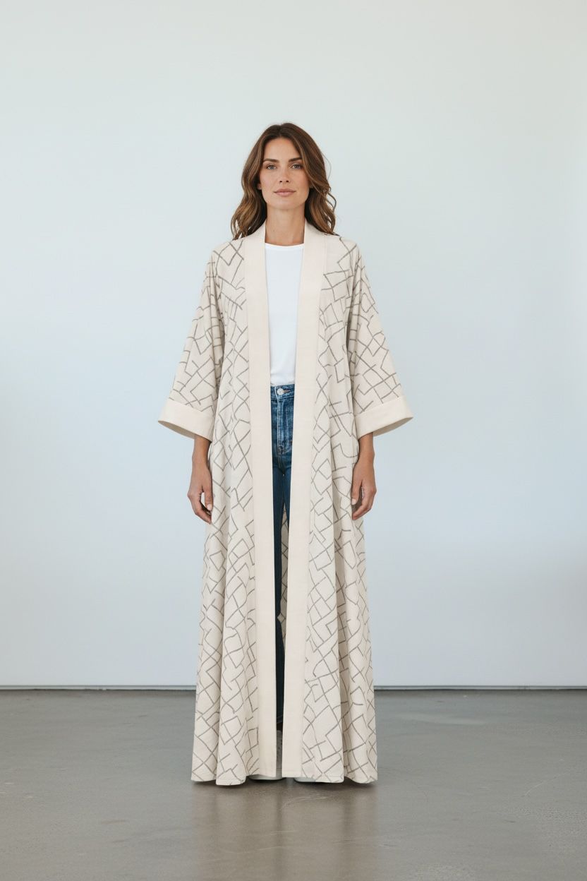The Linear Muse Maxi Kimono – Sand & Stone (Pre-order)